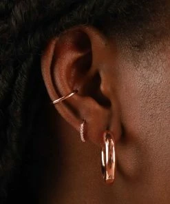 Astrid & Miyu Chunky Hoops In Rose Gold