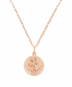 Astridandmiyu Boyfriend Medallion Necklace In Rose Gold
