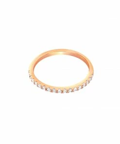 Astrid & Miyu Iridescent Crystal Ring In Rose Gold Rings