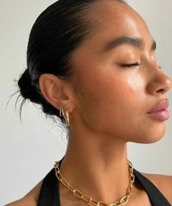 Astrid & Miyu Cosmic Dome Hoops In Gold Best Sellers