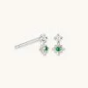 Astrid & Miyu Cosmic Emerald Stud Earrings In Silver 1 Astrid & Miyu Cosmic Emerald Stud Earrings In Silver