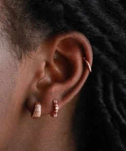 Astridandmiyu Wreath Crystal Huggies In Rose Gold Sale