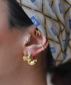 Astridandmiyu Crystal Barbell In Gold Best Sellers