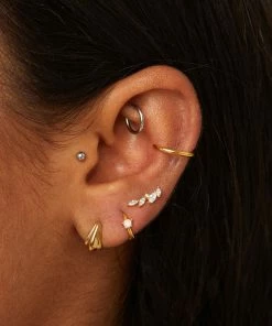 Astridandmiyu Crystal Barbell In Gold Best Sellers