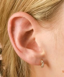 Astrid & Miyu Crystal Cluster Huggies In Gold Best Sellers