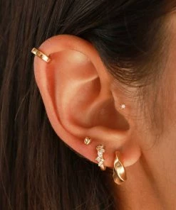 Astrid & Miyu Crystal Cluster Huggies In Gold Best Sellers