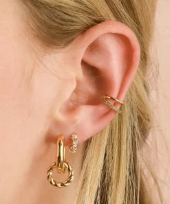 Astrid & Miyu Crystal Cluster Huggies In Gold Best Sellers