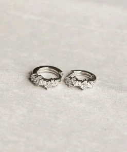 Astrid & Miyu Crystal Cluster Huggies In Silver Best Sellers 8 Astrid & Miyu Crystal Cluster Huggies In Silver Best Sellers