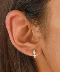 Astrid & Miyu Crystal Cluster Huggies In Silver Best Sellers 9 Astrid & Miyu Crystal Cluster Huggies In Silver Best Sellers