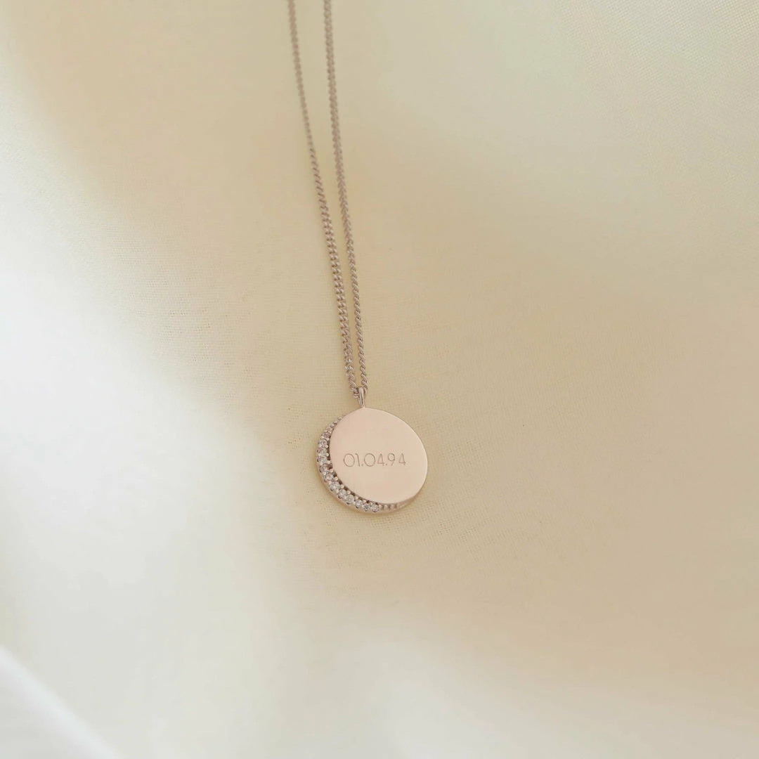 Astridandmiyu Necklaces Crystal Crescent Pendant Necklace In Silver 6 Astridandmiyu Necklaces Crystal Crescent Pendant Necklace In Silver