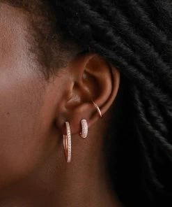 Astrid & Miyu Earrings Crystal Hinge Large Hoops In Rose Gold 8 Astrid & Miyu Earrings Crystal Hinge Large Hoops In Rose Gold