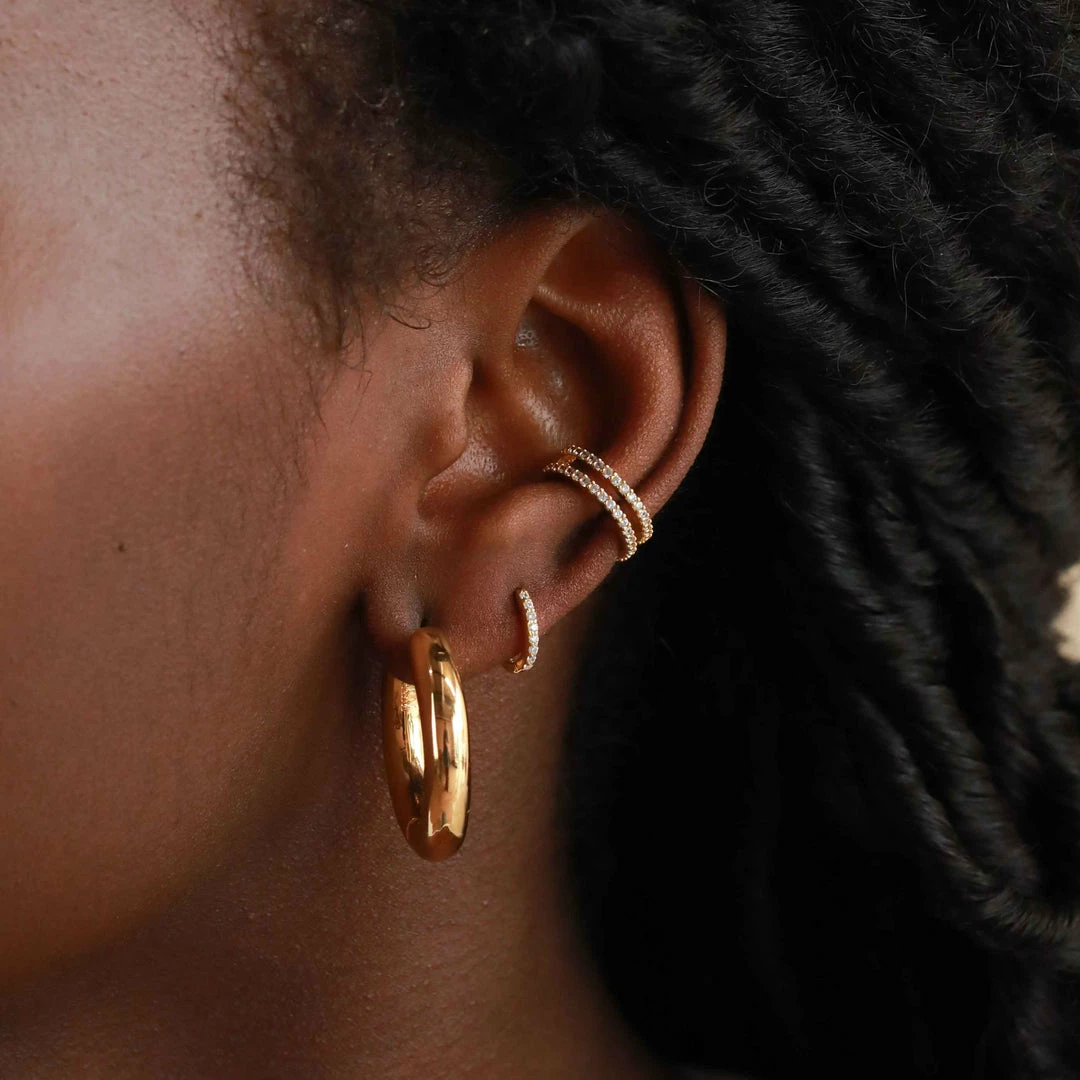 Astrid & Miyu Chunky Hoops In Gold 4 Astrid & Miyu Chunky Hoops In Gold