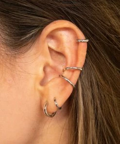 Astridandmiyu Sale Crystal Set Huggies In Silver