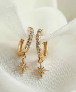 Astrid & Miyu Crystal Star Hoops In Gold Best Sellers 10 Astrid & Miyu Crystal Star Hoops In Gold Best Sellers