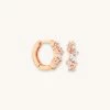 Astrid & Miyu Crystal Cluster Huggies In Rose Gold Earrings