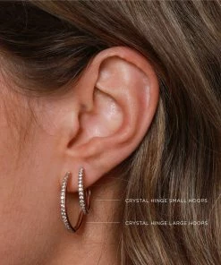 Astrid & Miyu Earrings Crystal Hinge Large Hoops In Rose Gold 9 Astrid & Miyu Earrings Crystal Hinge Large Hoops In Rose Gold