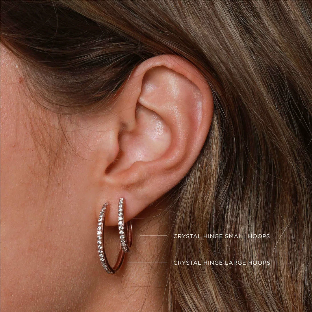 Astrid & Miyu Earrings Crystal Hinge Large Hoops In Rose Gold 6 Astrid & Miyu Earrings Crystal Hinge Large Hoops In Rose Gold