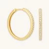 Astrid & Miyu Crystal Hinge Large Hoops In Gold Earrings