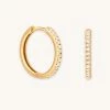 Astrid & Miyu Earrings Crystal Hinge Small Hoops In Gold 2 Astrid & Miyu Earrings Crystal Hinge Small Hoops In Gold