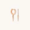 Astrid & Miyu Crystal Spike Huggies In Rose Gold