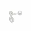 Astridandmiyu Sale Curved Diamond Barbell In Silver