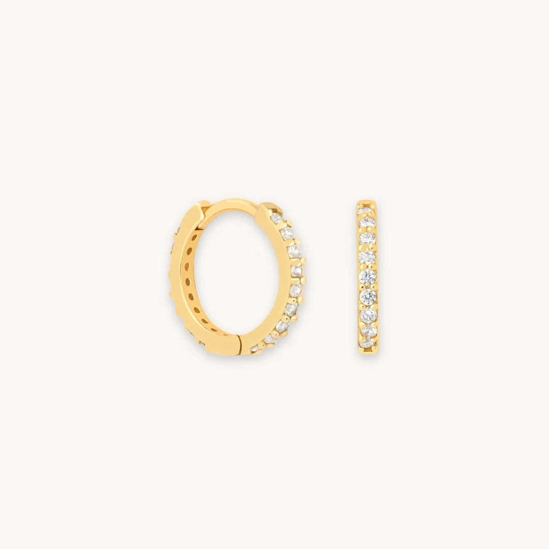 Astrid & Miyu Dia Base Hoops In Gold Earrings 3 Astrid & Miyu Dia Base Hoops In Gold Earrings