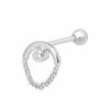Astridandmiyu Sale Arched Diamond Charm Barbell In Silver 1 Astridandmiyu Sale Arched Diamond Charm Barbell In Silver
