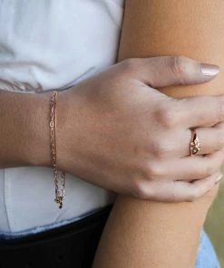 Astridandmiyu Double Chain Bracelet In Rose Gold Bracelets