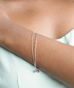 Astridandmiyu Double Chain Bracelet In Silver Bracelets