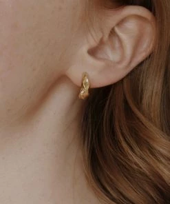 Astridandmiyu Elemental Hoops In Gold Earrings