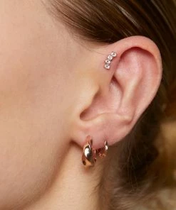 Astridandmiyu Elemental Huggies In Rose Gold Earrings