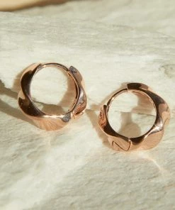 Astrid & Miyu Elemental Hoops In Rose Gold Earrings