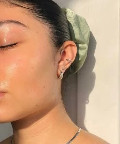 Astridandmiyu Best Sellers Illusion Crystal Ear Cuff In Silver