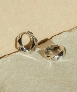 Astrid & Miyu Elemental Hoops In Silver Earrings