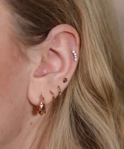 Astridandmiyu Curved Crystal Barbell In Rose Gold