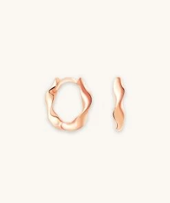 Astridandmiyu Elemental Huggies In Rose Gold Earrings