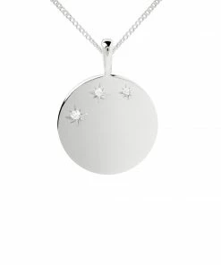 Astridandmiyu Necklaces Crystal Set Pendant Necklace In Silver