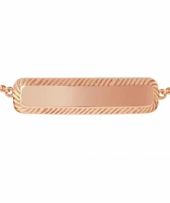 Astridandmiyu Etched ID Bracelet In Rose Gold