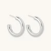 Astrid & Miyu Essential Medium Hoops In Silver Sale