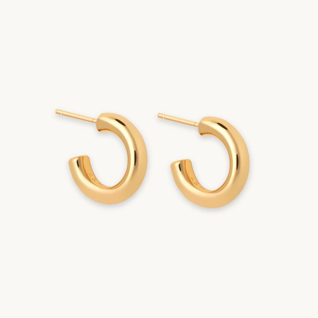 Astrid & Miyu Essential Small Hoops In Gold 3 Astrid & Miyu Essential Small Hoops In Gold