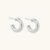 Astrid & Miyu Essential Small Hoops In Silver