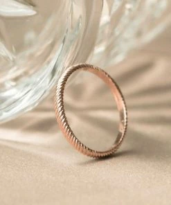 Astridandmiyu Etched Band Ring In Rose Gold