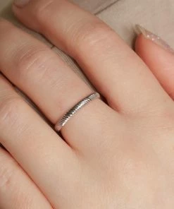 Astridandmiyu Sale Etched Band Ring In Silver