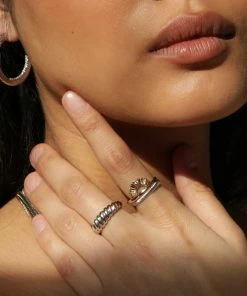 Astridandmiyu Sale Etched Band Ring In Silver