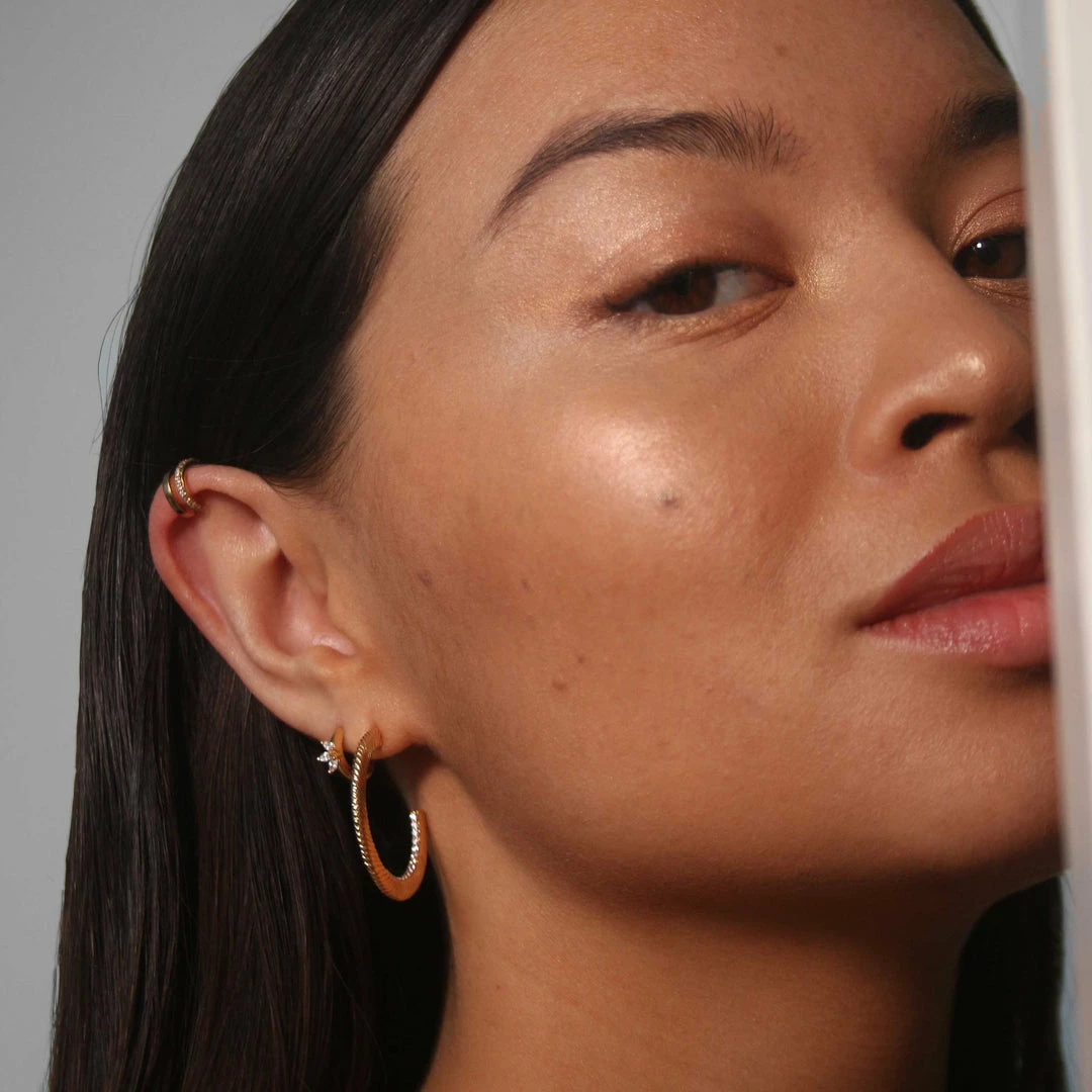 Astridandmiyu Mini Illusion Crystal Ear Cuff In Gold Sale 6 Astridandmiyu Mini Illusion Crystal Ear Cuff In Gold Sale