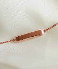 Astridandmiyu Etched ID Bracelet In Rose Gold