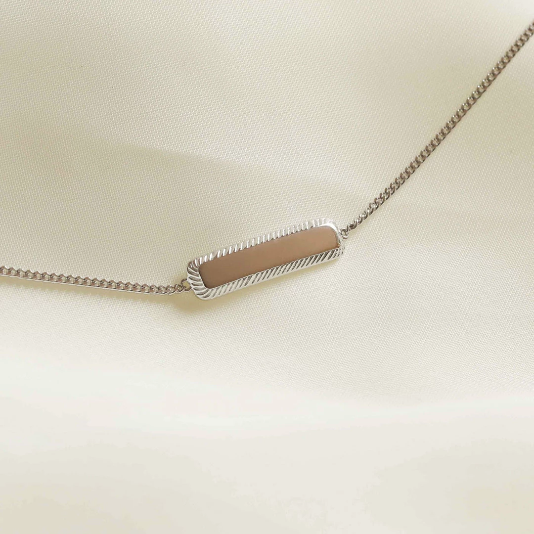 Astridandmiyu Etched ID Bracelet In Silver 7 Astridandmiyu Etched ID Bracelet In Silver