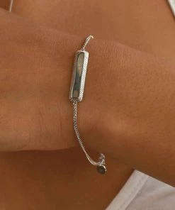 Astridandmiyu Etched ID Bracelet In Silver 14 Astridandmiyu Etched ID Bracelet In Silver