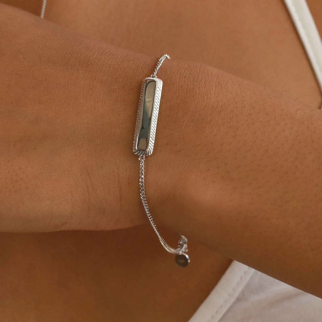 Astridandmiyu Etched ID Bracelet In Silver 8 Astridandmiyu Etched ID Bracelet In Silver