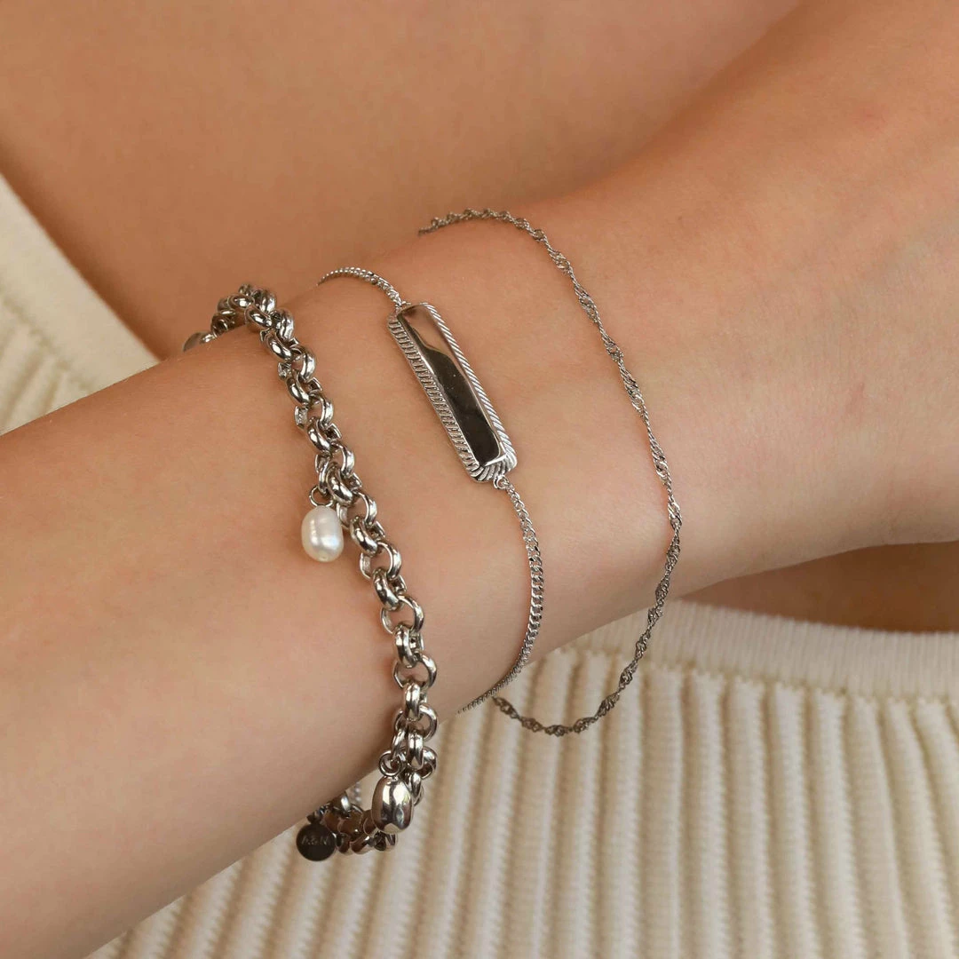 Astridandmiyu Etched ID Bracelet In Silver 4 Astridandmiyu Etched ID Bracelet In Silver